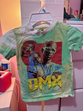 Cotton On Green Tie-Dye DMX Graphic Tee with Yellow Logo